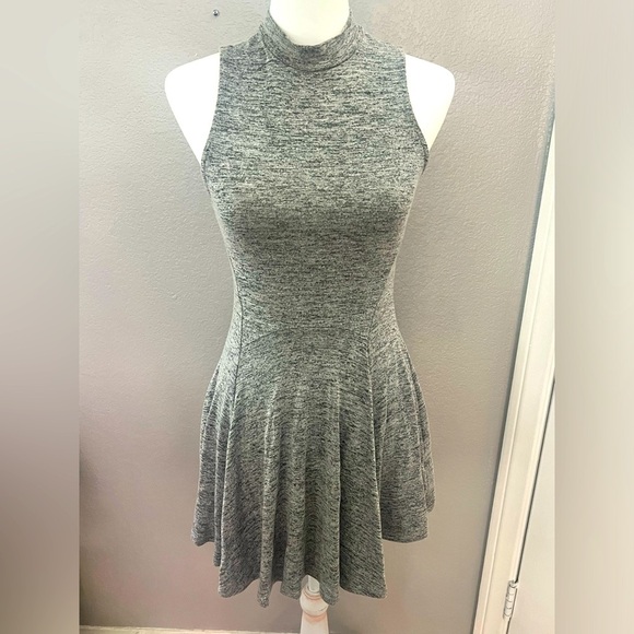Windsor Dresses & Skirts - Windsor | grey mini dress | size med | circle skirt, high neck, sleeveless GUC